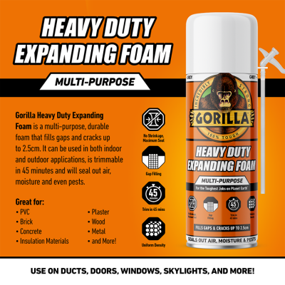 Gorilla Heavy Duty Expanding Foam 353ml - Image 2